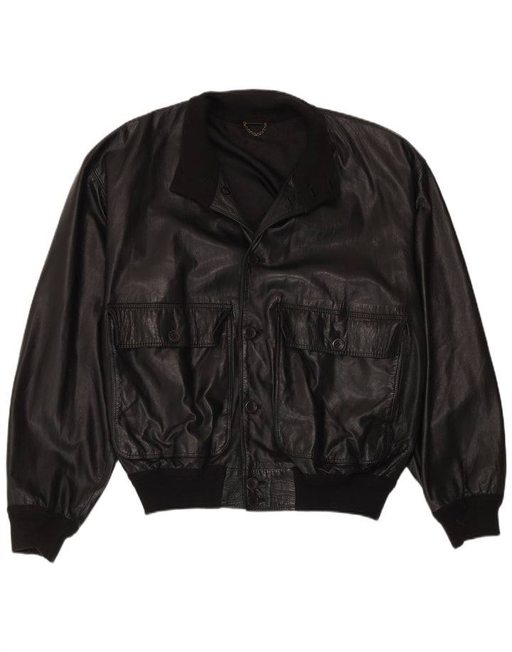 Jaqueta de couro masculina Lamatta IT 52 XL preta