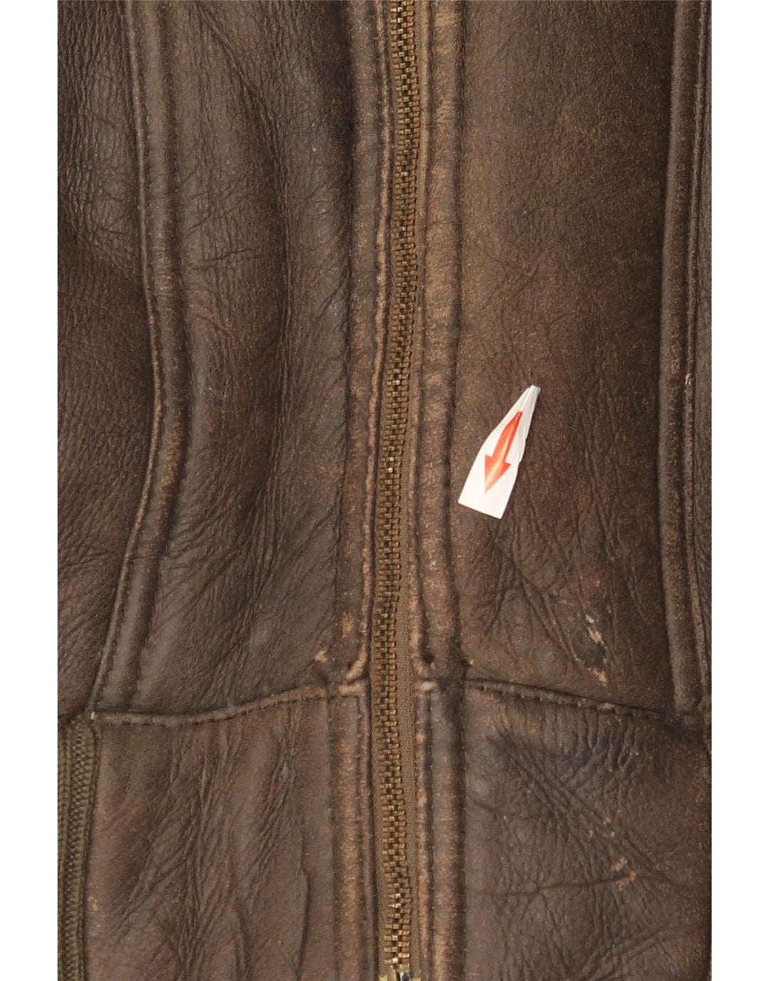 vintage Mens Bomber Shearling Jacket UK 36 Petit Brun