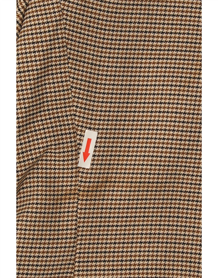 Zara Womens 1 Button Blazer Jacket EU 38 Small Brown Houndstooth