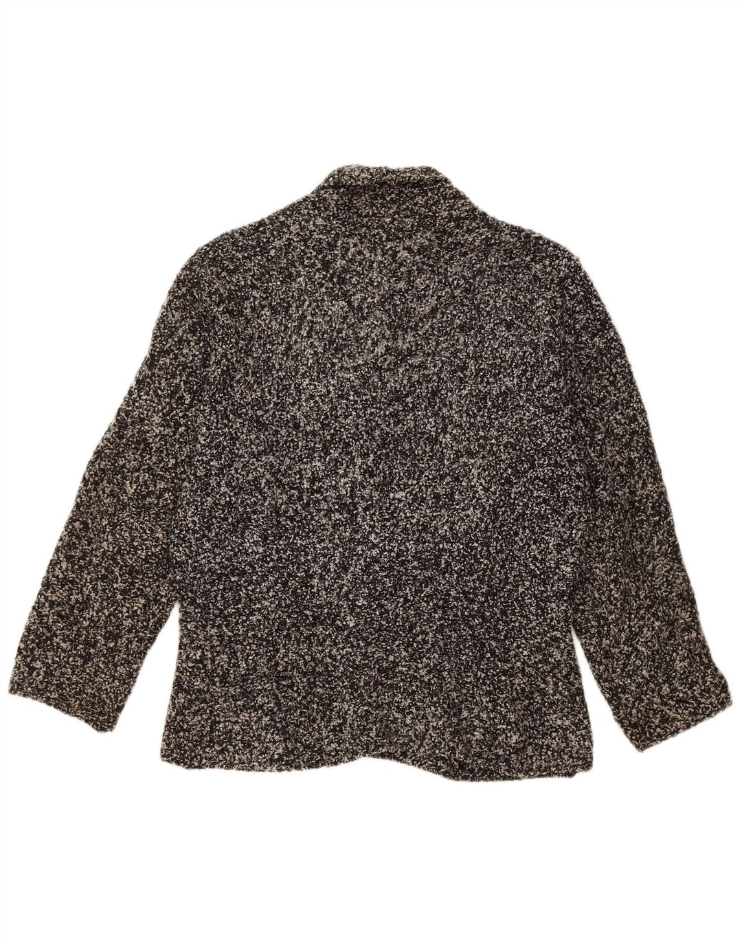 MARKS & SPENCER Womens Cardigan Sweater UK 12 Medium Black Flecked Acrylic