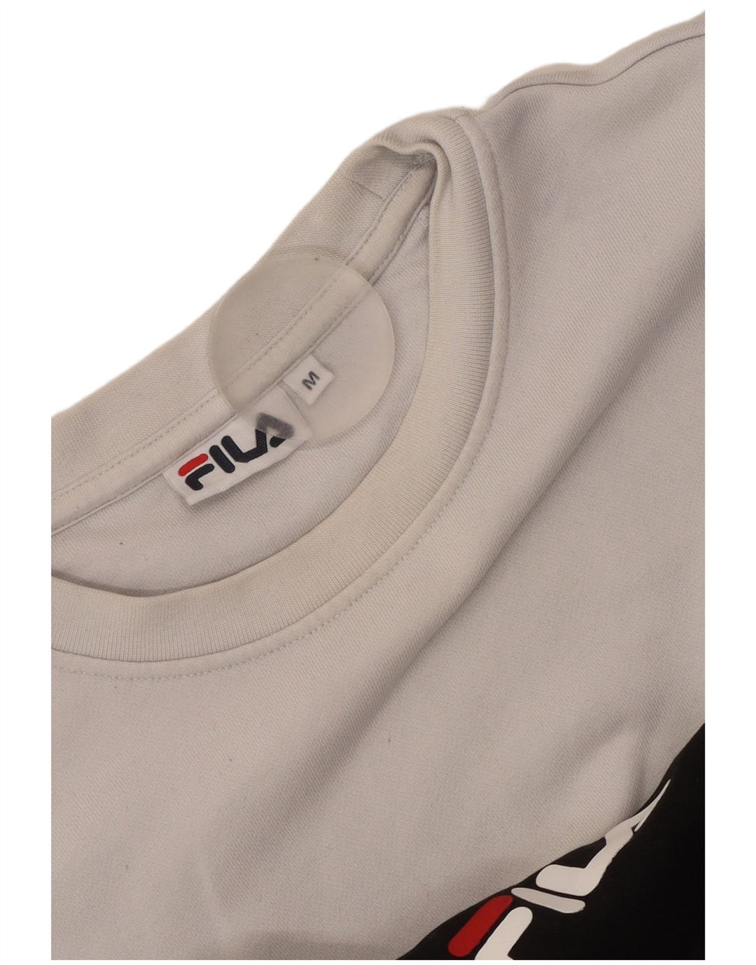 FILA Womens Graphic Sweatshirt Jumper UK 14 Medium Black Colourblock