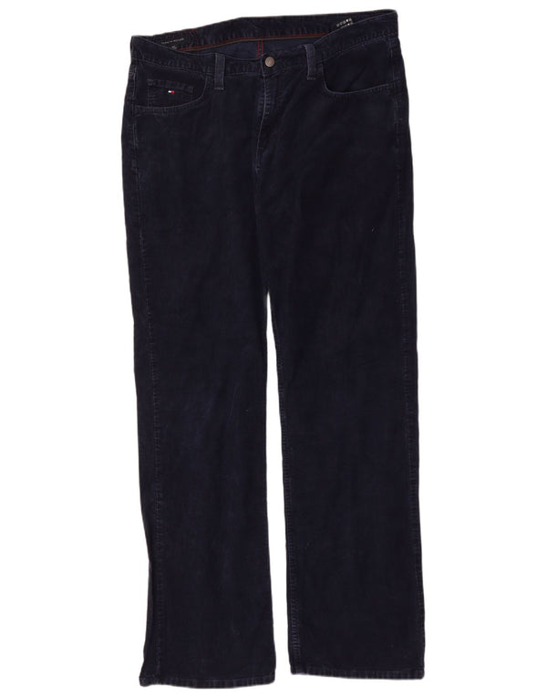 Tommy Hilfiger Mens Straight Corduroy Trousers W36 L34 Navy Blue Cotton