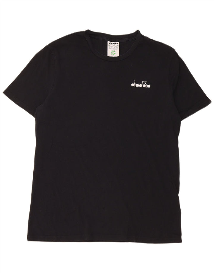 Diadora Mens T-Shirt Top Large Black Cotton