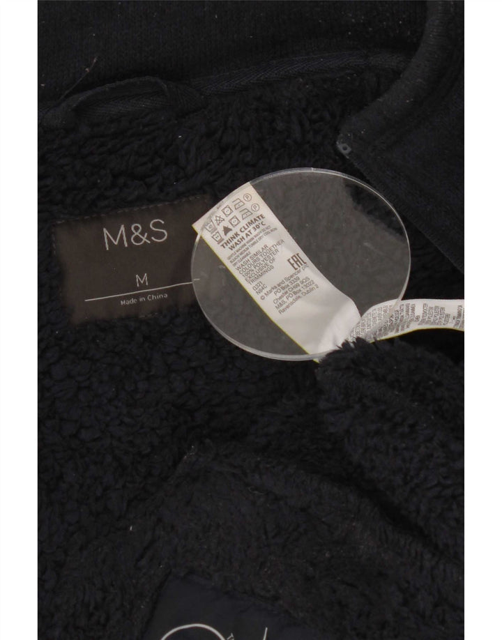 Marks & Spencer Veste de Survêtement Sherpa Homme Bleu Marine Moyen Polyester