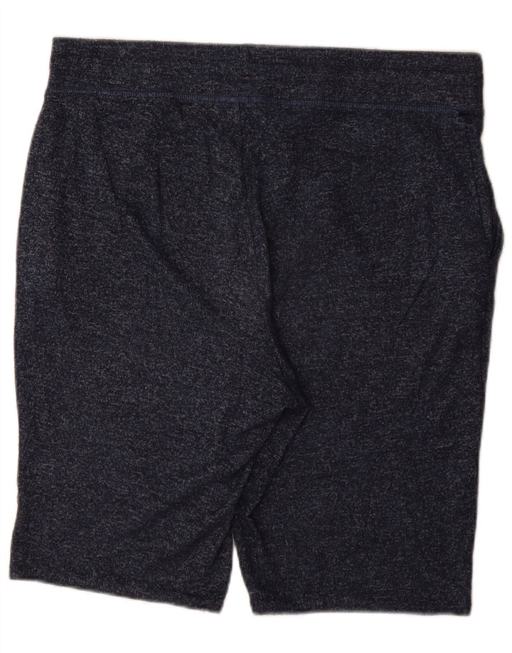Marks & Spencer Womens Sport Shorts UK 14 Large Navy Blue Flecked Polyester