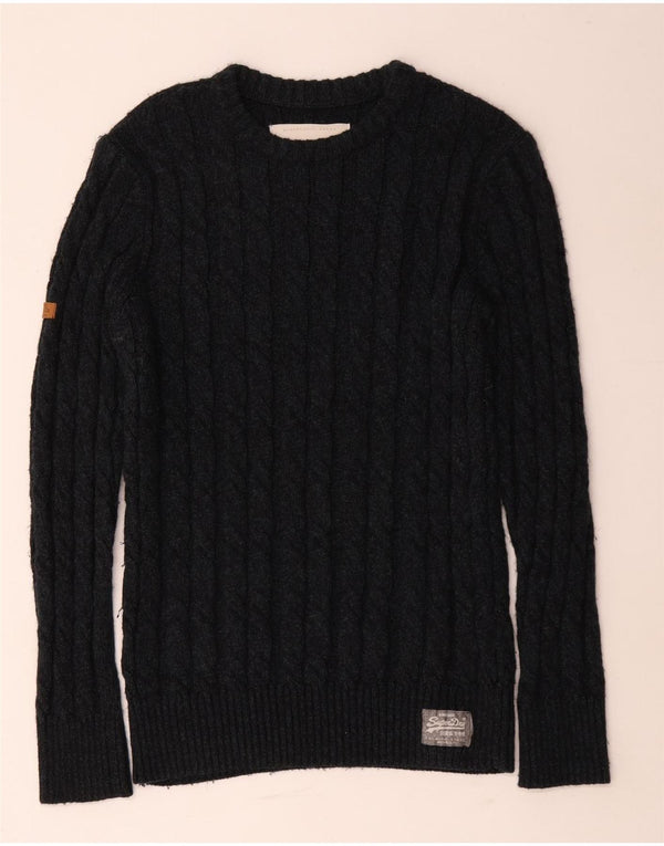 Superdry Pull Col Bateau XL Noir Acrylique Homme