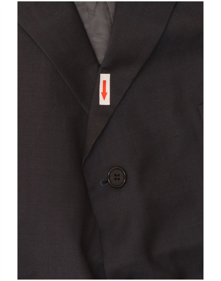 Marks & Spencer Mens 3 Button Blazer Jacket UK 46 3XL Navy Blue Wool