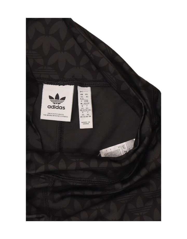 Adidas Womens Graphic Leggings UK 4/6 XS  Black Polyester