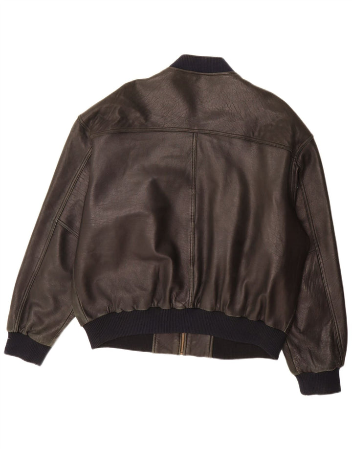 Jaqueta de couro masculina Trapper IT 54 2XL preta