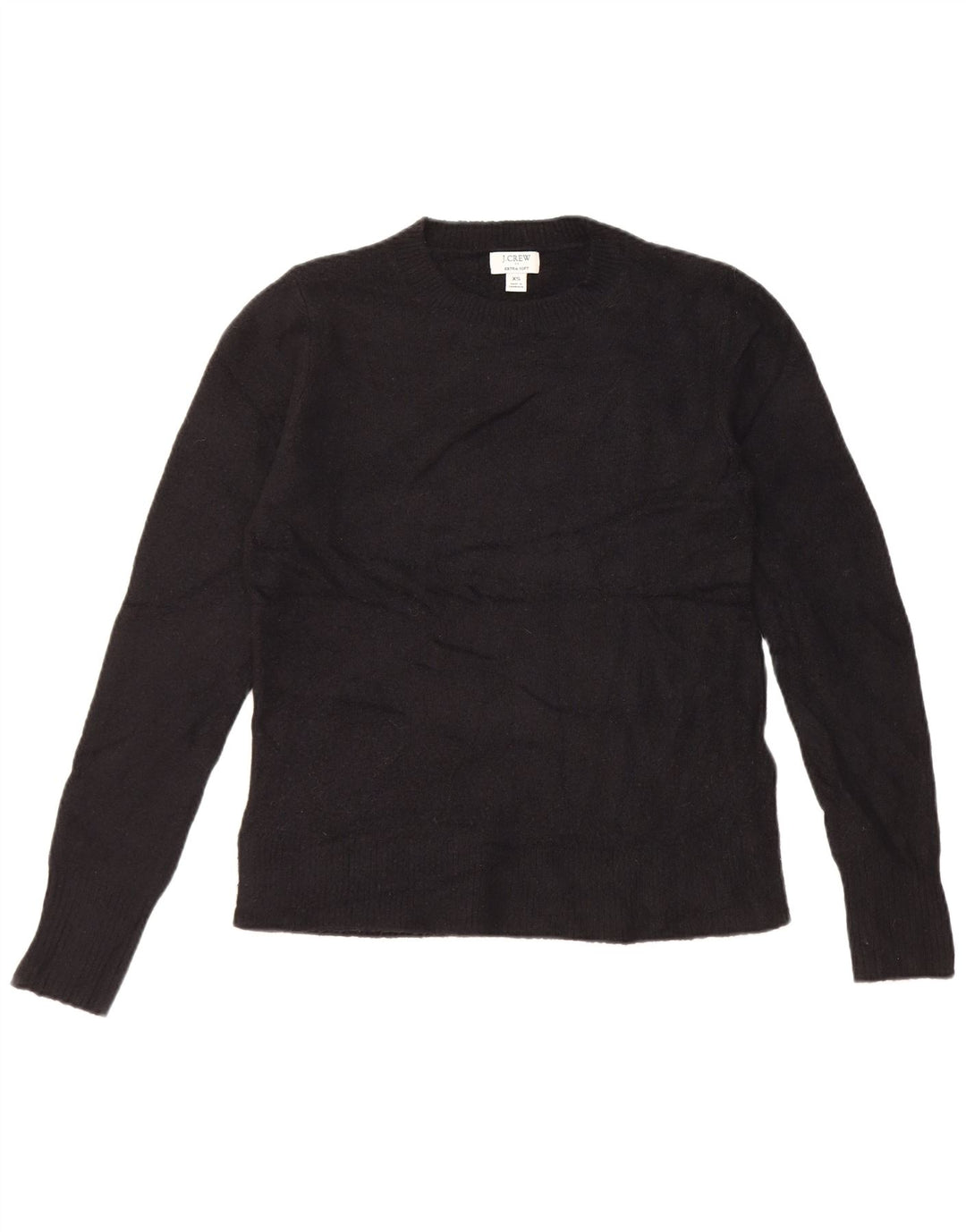 J. Crew Womens Crew Neck Jumper Sweater XS Black Acrylic