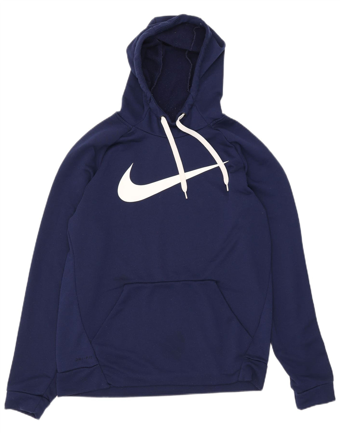Nike Mens Dri Fit Graphic Hoodie Jumper Medium Navy Blue Polyester