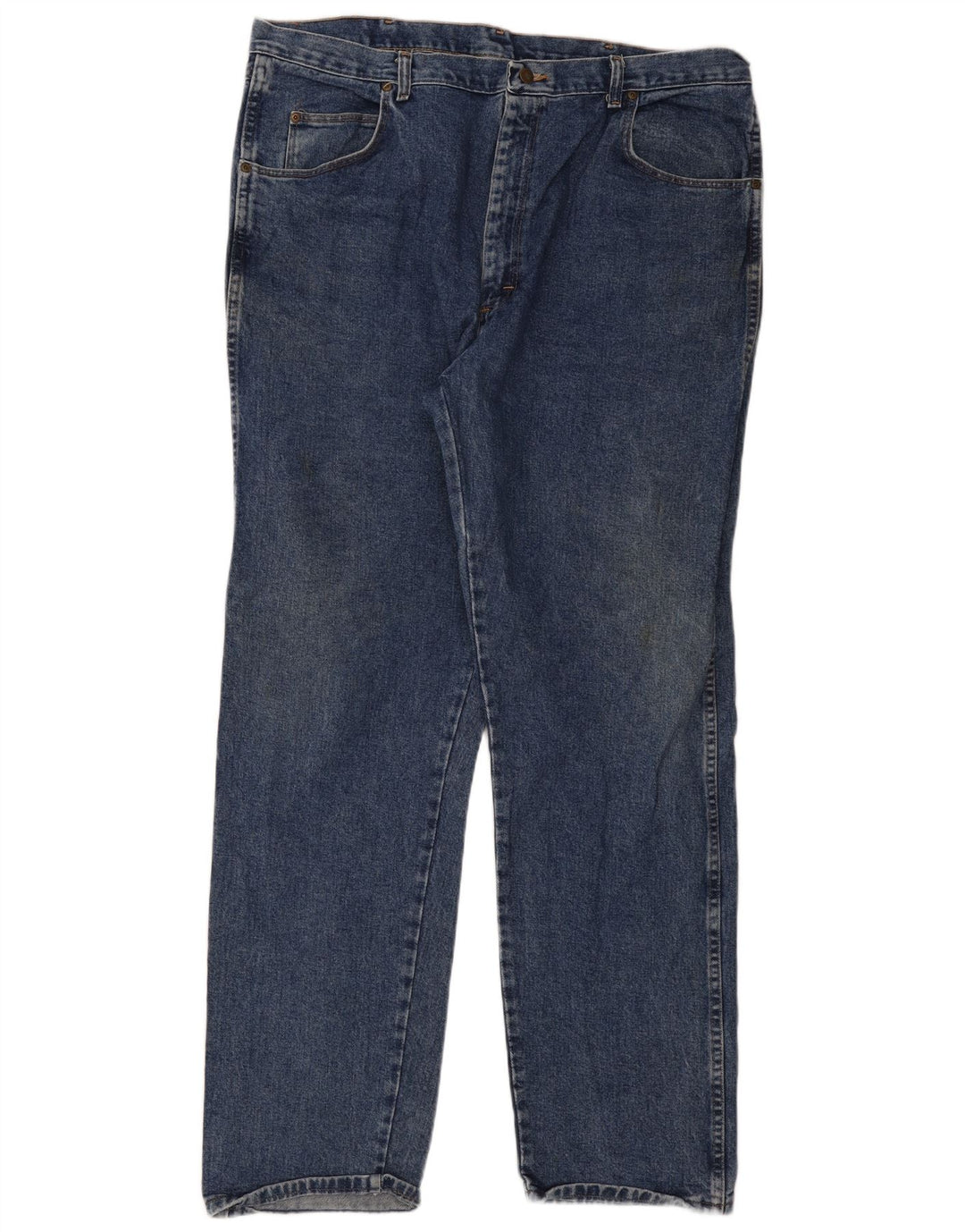 Wrangler Mens Straight Jeans W42 W34 Blue Cotton