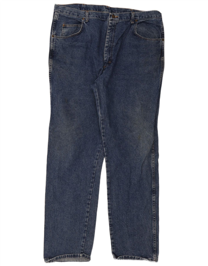 Wrangler Mens Straight Jeans W42 W34 Blue Cotton