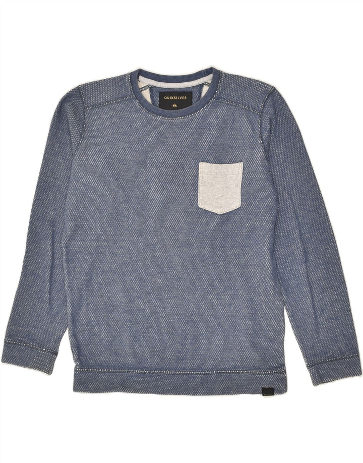 QUIKSILVER Womens Sweatshirt Jumper UK 12 Medium Blue Cotton | Vintage Quiksilver | Thrift | Second-Hand Quiksilver | Used Clothing | Messina Hembry 