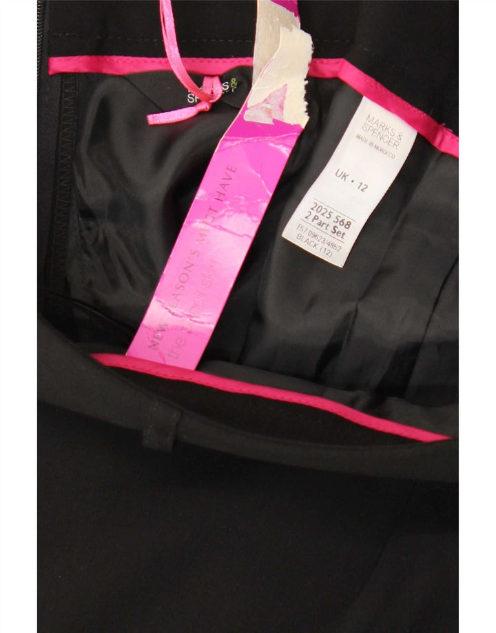 Gonna a tubino da donna Marks & Spencer UK 12 media W30 poliestere nero