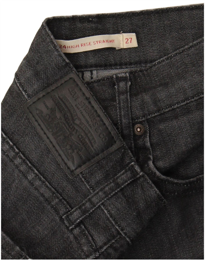 Levi's Womens 724 High Rise Straight Jeans W27 L27 Grey