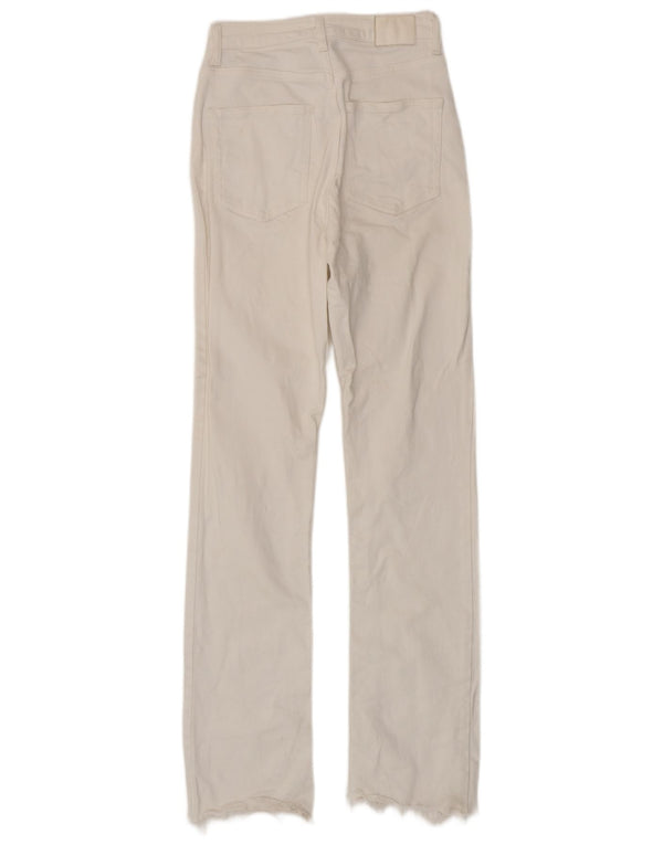 Zara Damen Slim Jeans EU 36 XS W26 L32 Weiße Baumwolle