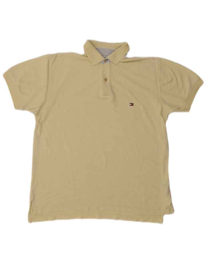 Tommy Hilfiger Mens Polo Shirt Small Yellow Cotton