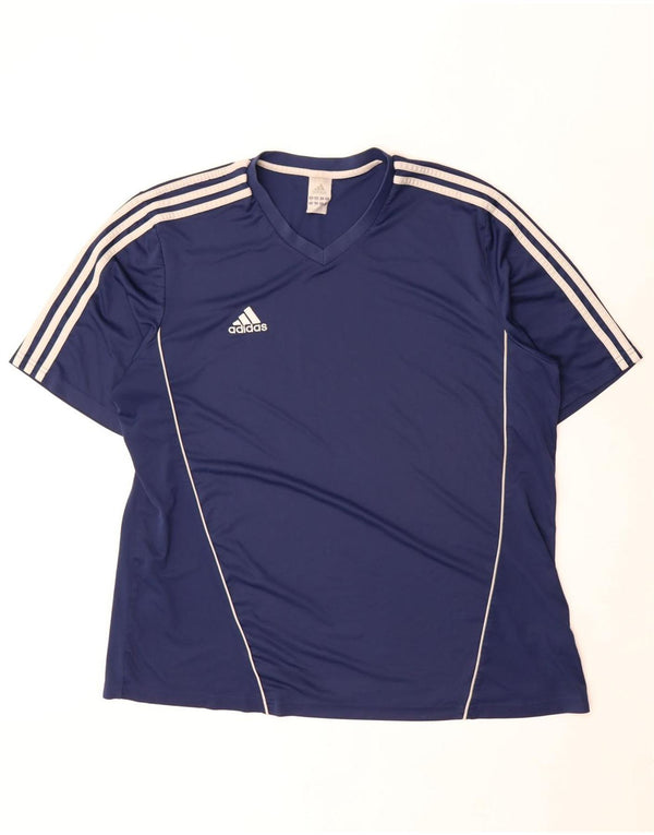 Adidas Mens T-Shirt Top 2XL Navy Blue Polyester