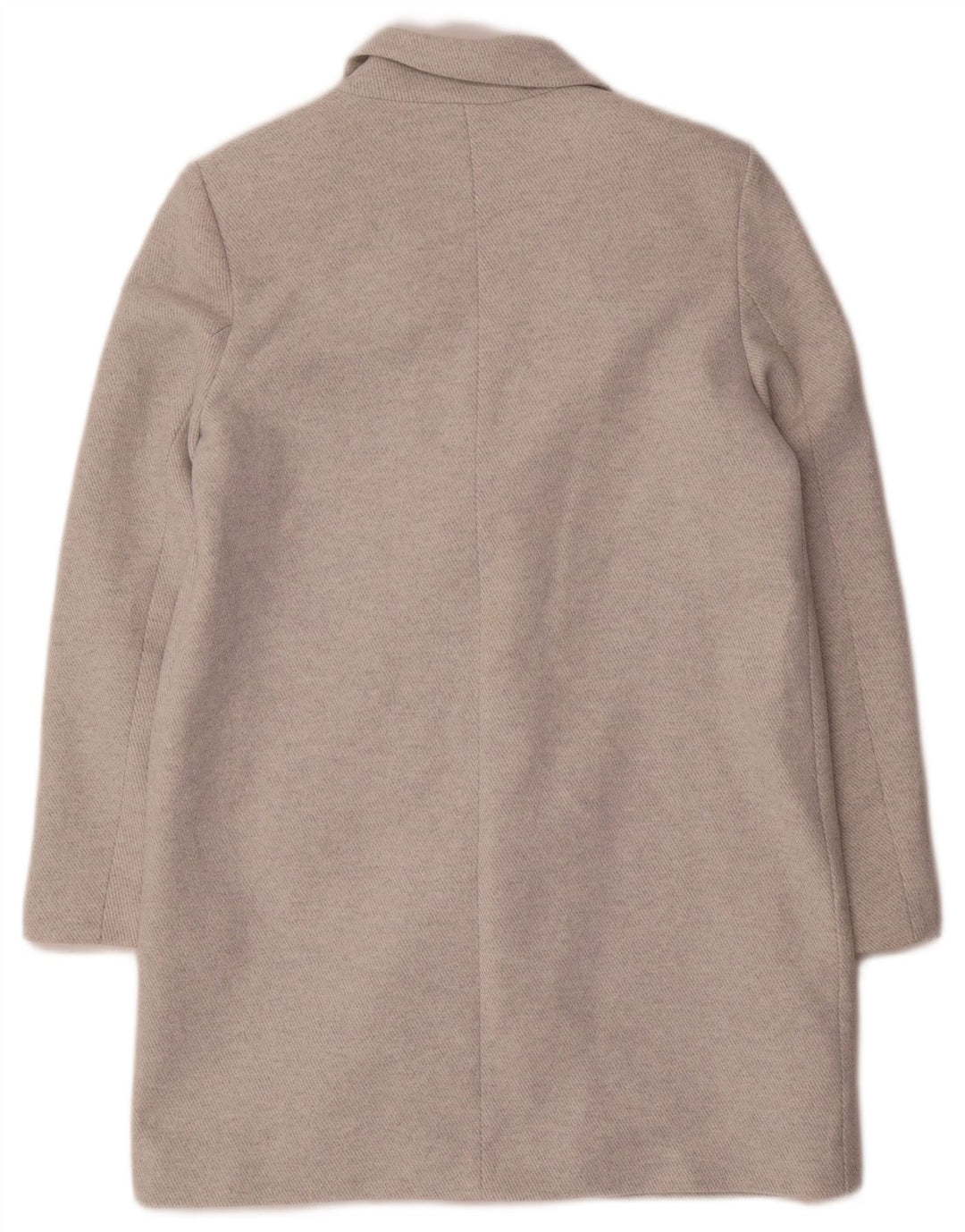 Casaco feminino Zara com peito duplo UK 14 poliéster cinza médio