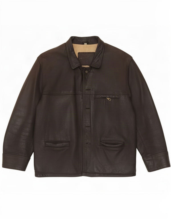 Vintage Mens Leather Jacket UK 44 2XL Brown
