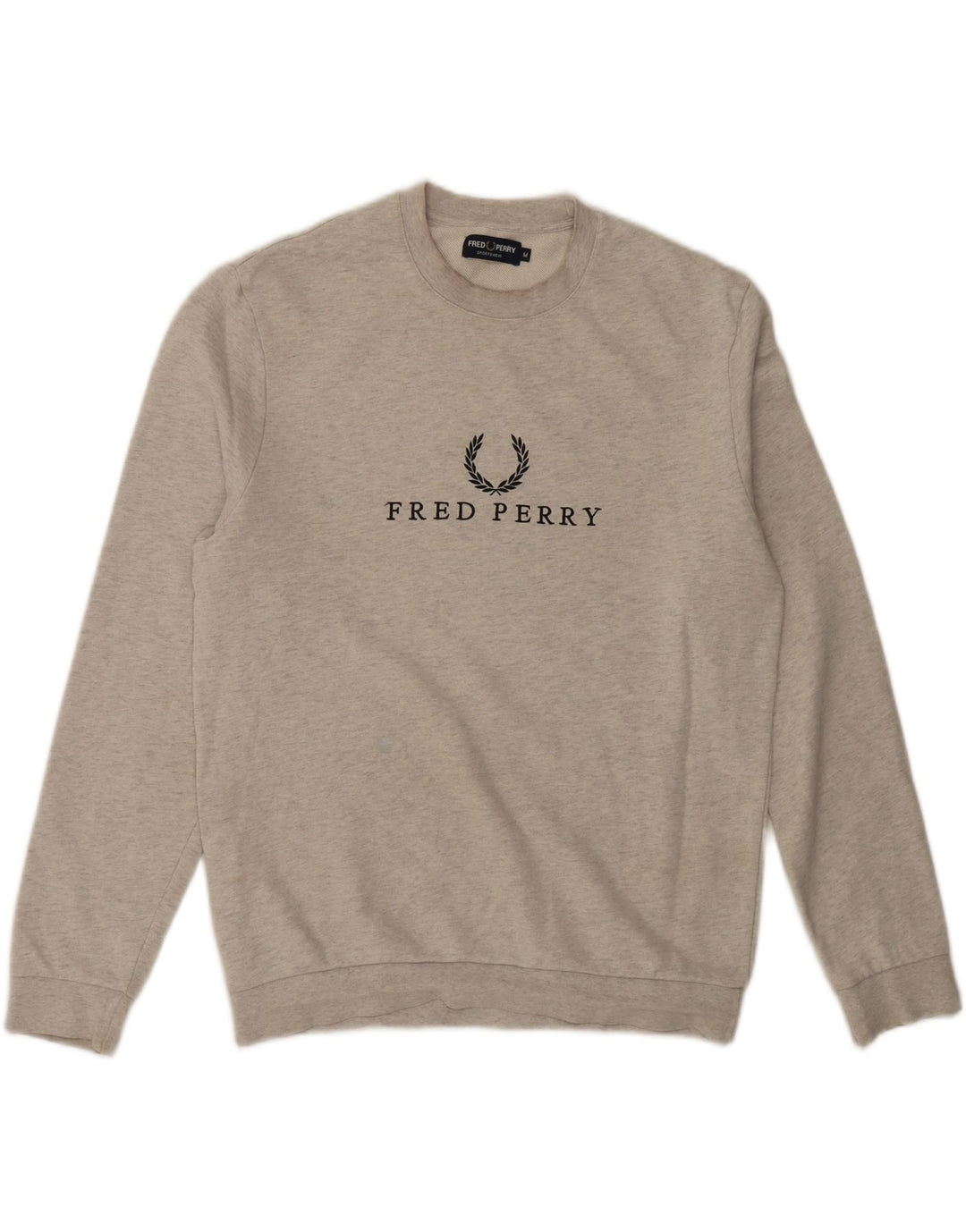Fred Perry Herre Grafisk Sweatshirt Jumper Medium Grå Bomuld