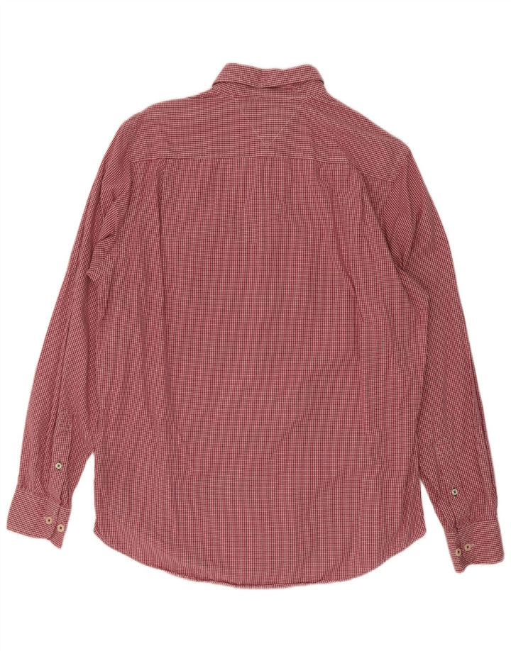 Tommy Hilfiger Mens Classic Fit Shirt Small Red Gingham Cotton