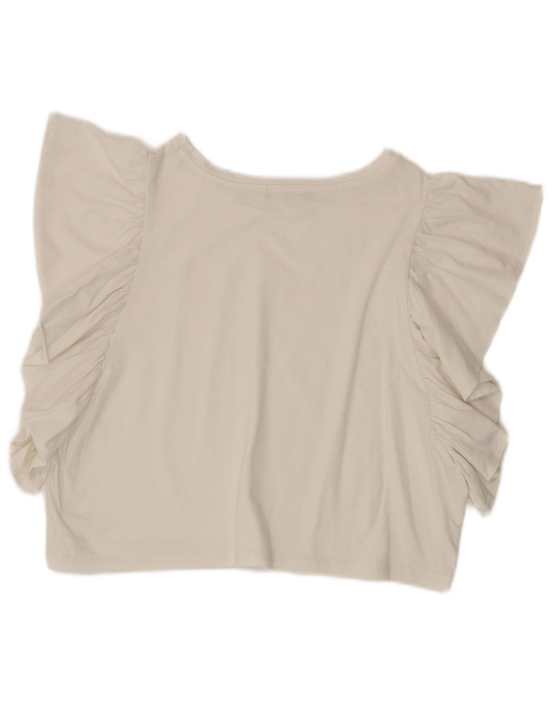 Benetton Womens Crop Oversized Blouse Top UK 10 Small White