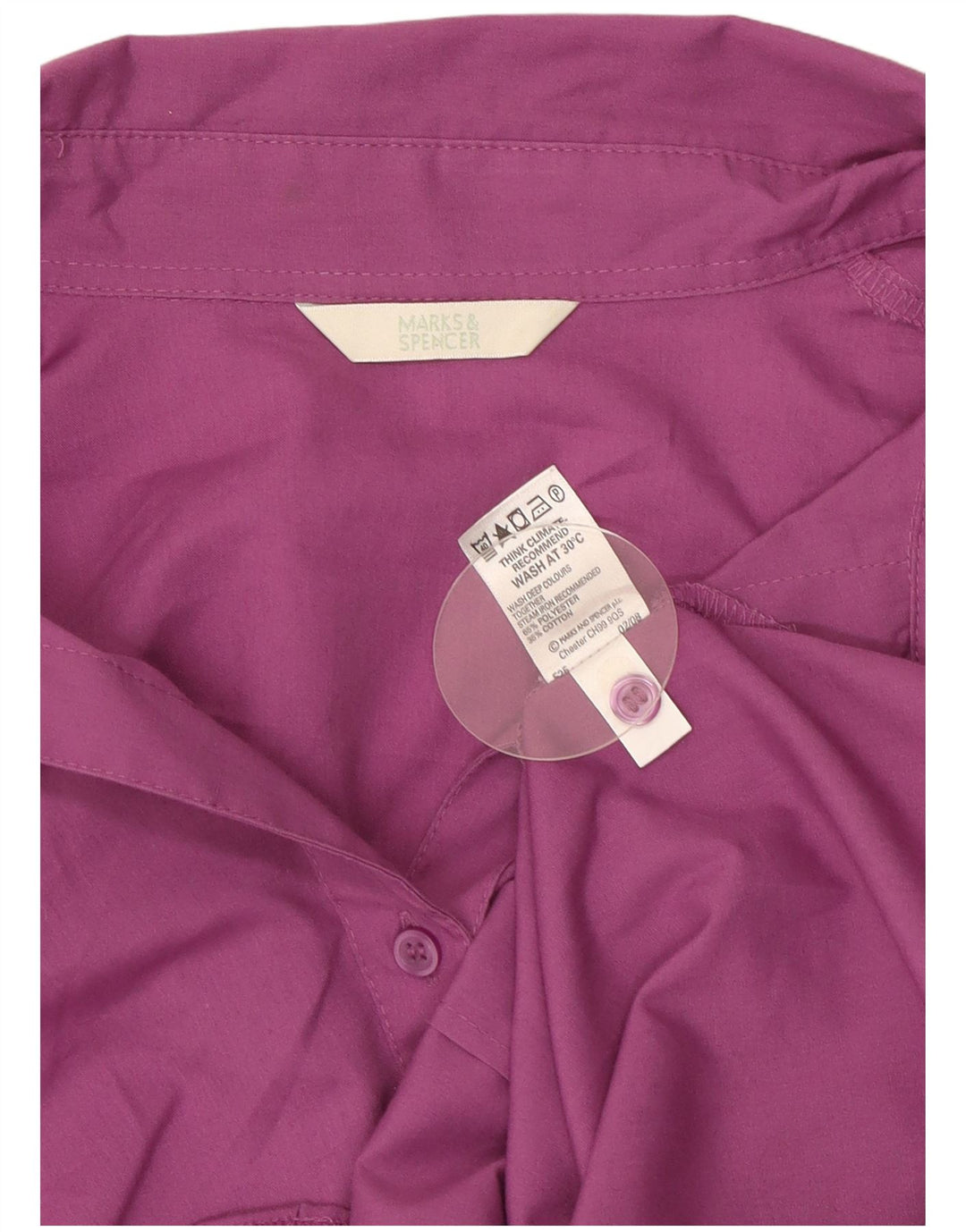 Marks & Spencer Womens 3/4 Sleeve Shirt UK 18 XL Purple Polyester