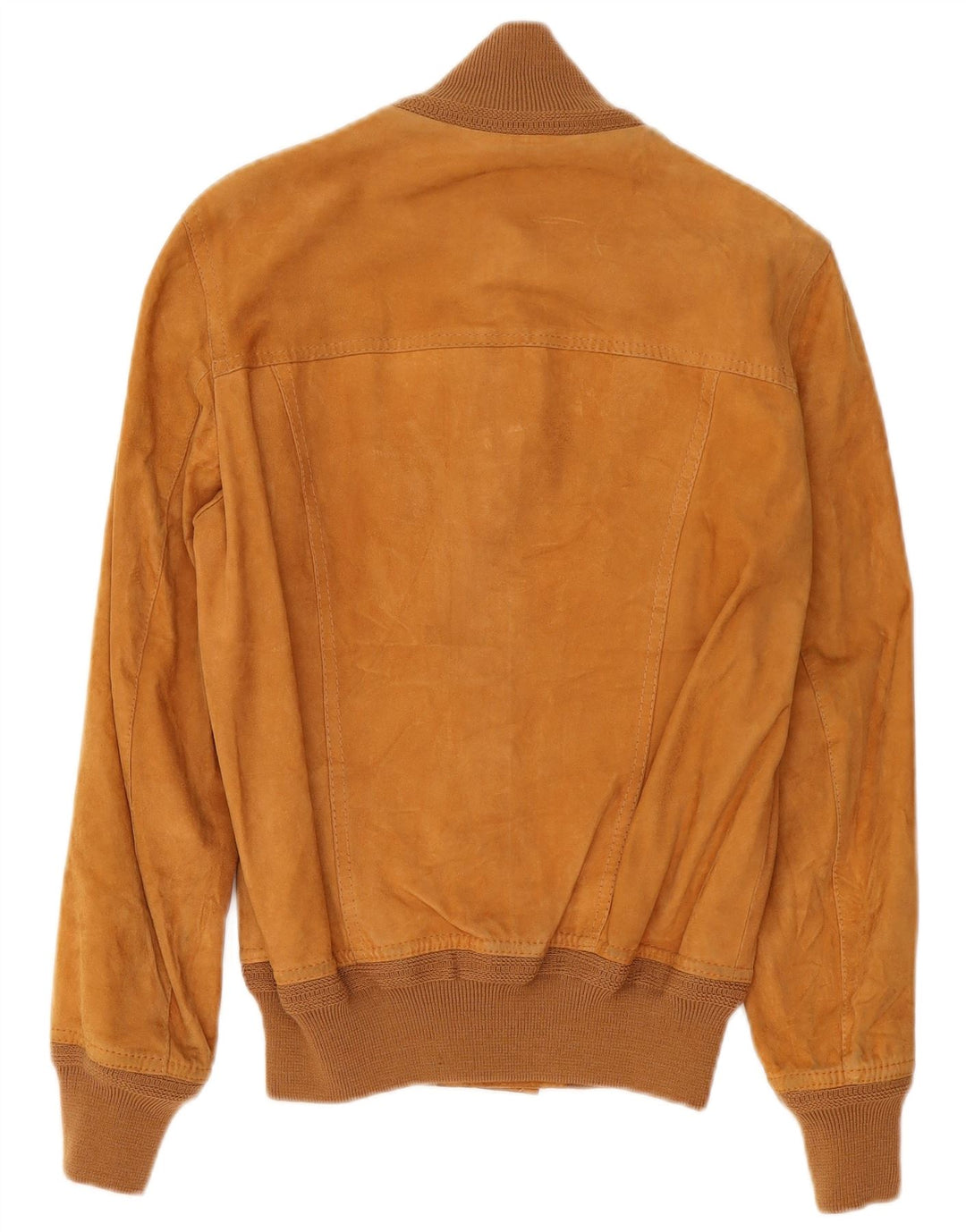 Vintage Mens Suede Bomber Jacket IT 48 Medium Beige Leather