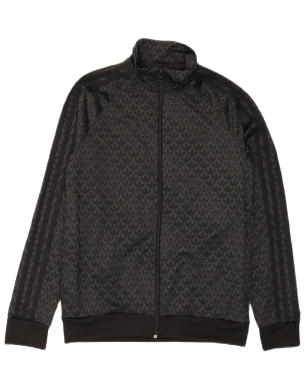 Adidas Boys Graphic αθλητική φόρμα Top Jacket 12-13 Years Black Polyester
