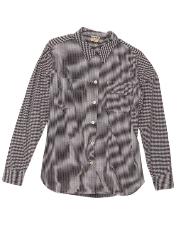 Max & Co. Γυναικείο πουκάμισο IT 46 Large Navy Blue Check Cotton