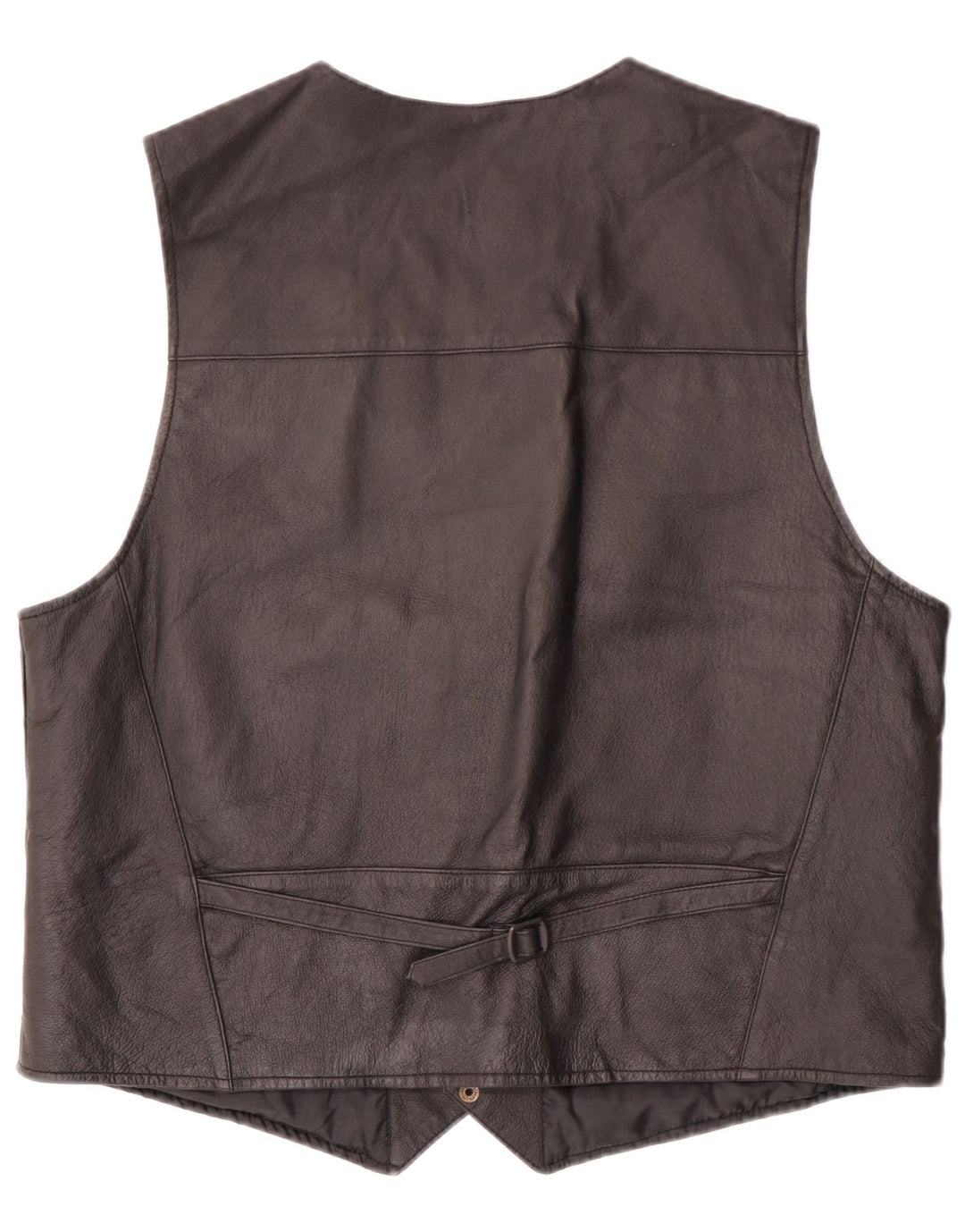 Wilda Mens Leather Waistcoat 2XL Black Leather