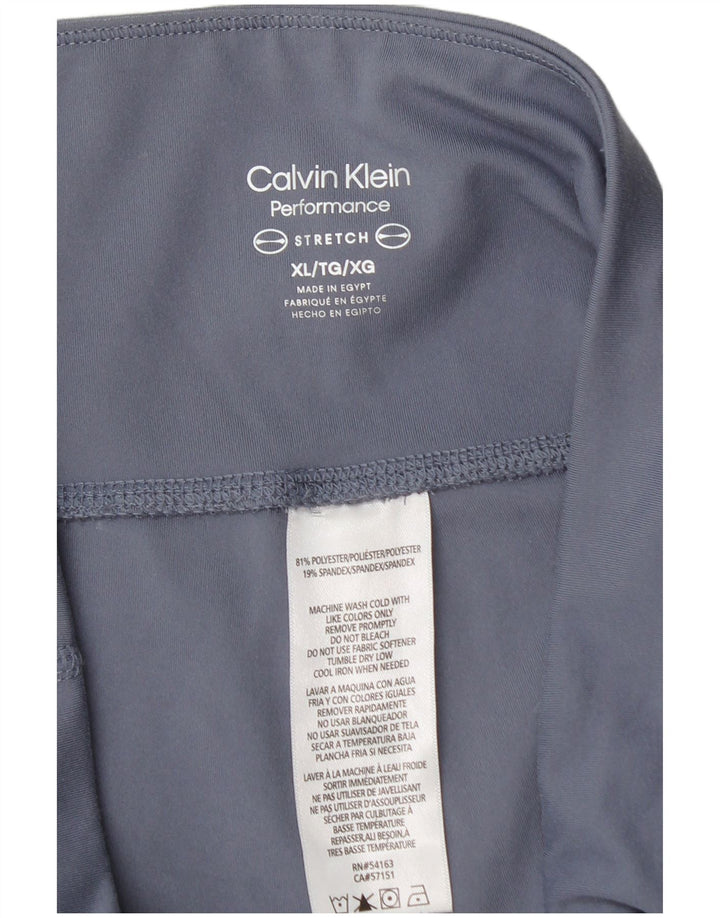 Calvin Klein Damen Leggings UK 18 XL Blau Polyester