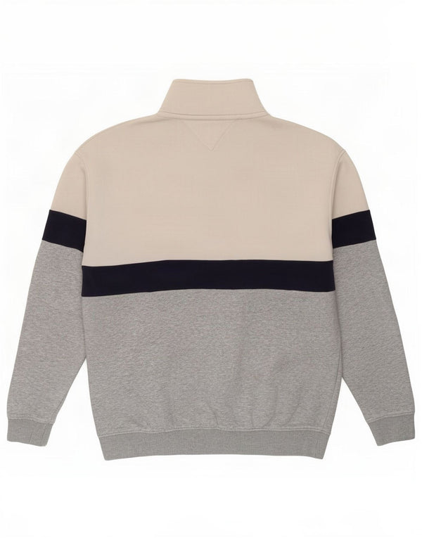 Tommy Hilfiger Мужской джемпер свободного кроя, средний белый с цветными блоками