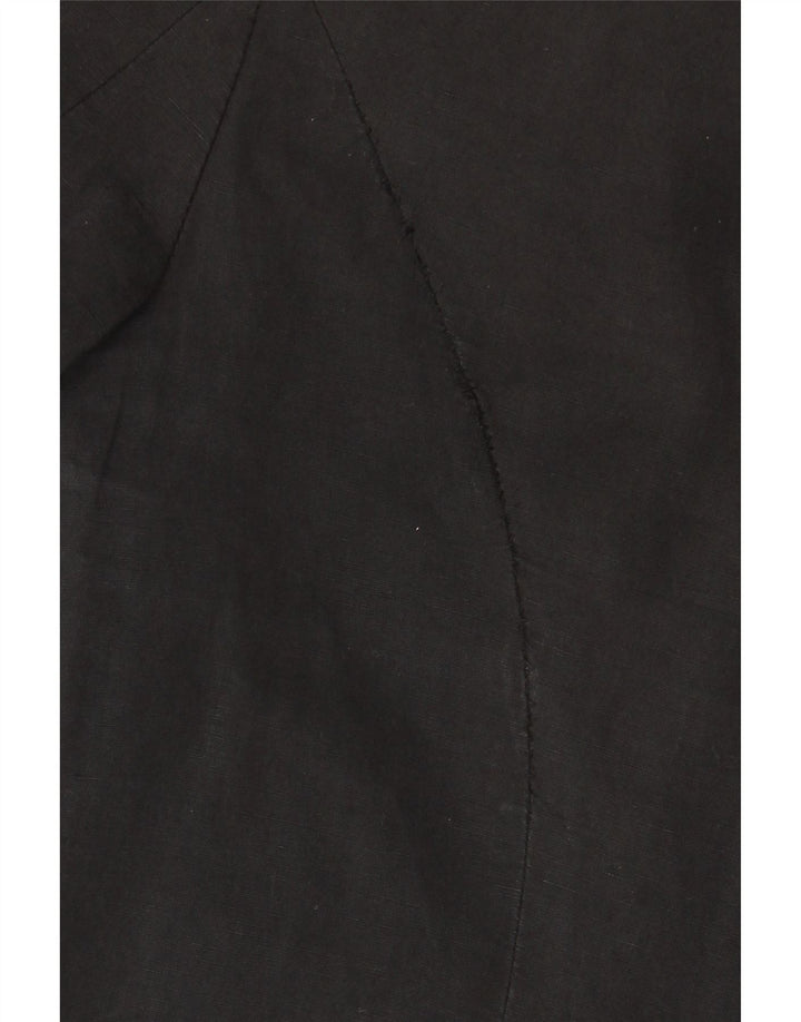 All Saints Womens Crop 3 Button Blazer Jacket UK 12 Medium Black Cotton