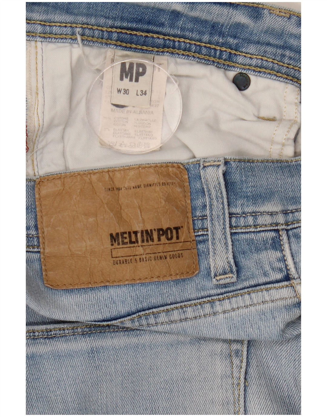 Meltin' Pot Jean Slim Femme W30 L34 Bleu Coton