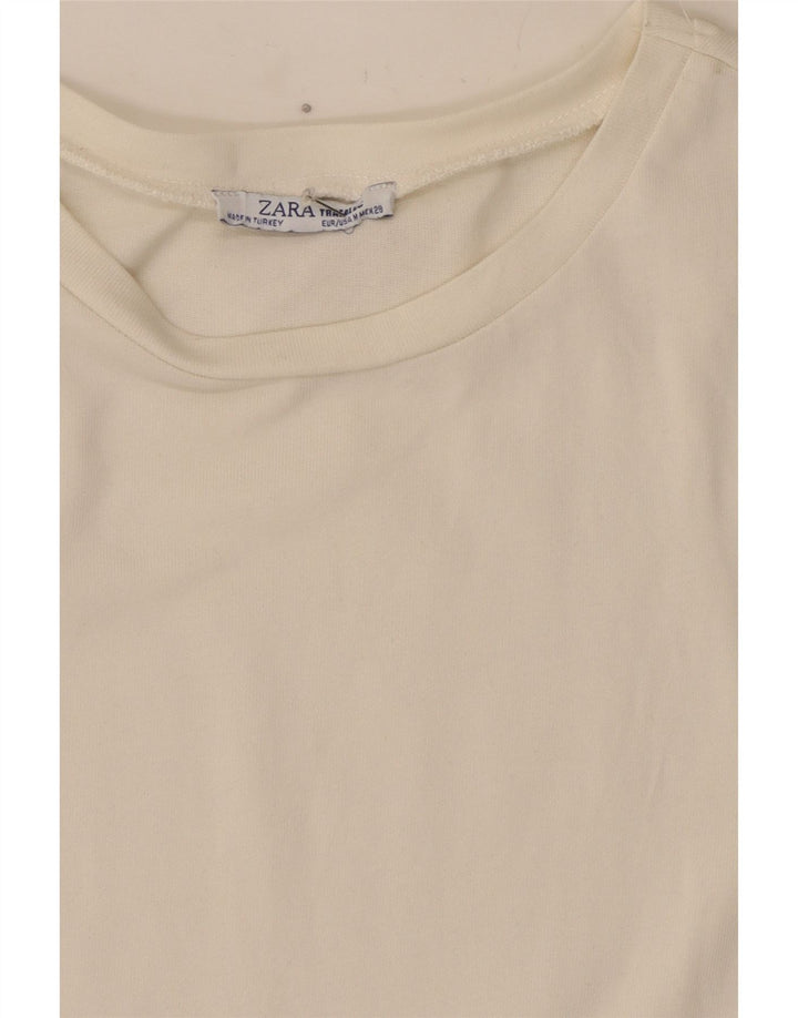 Zara Womens Blouse Top UK 12 Medium White Animal Print