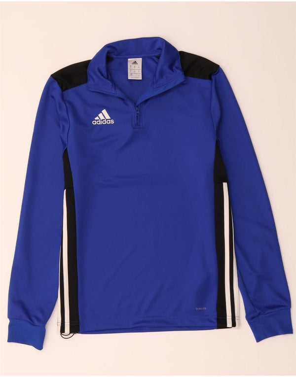 Adidas Hommes Climalite Zip Neck Pull Survêtement Top XS Bleu Colorblock