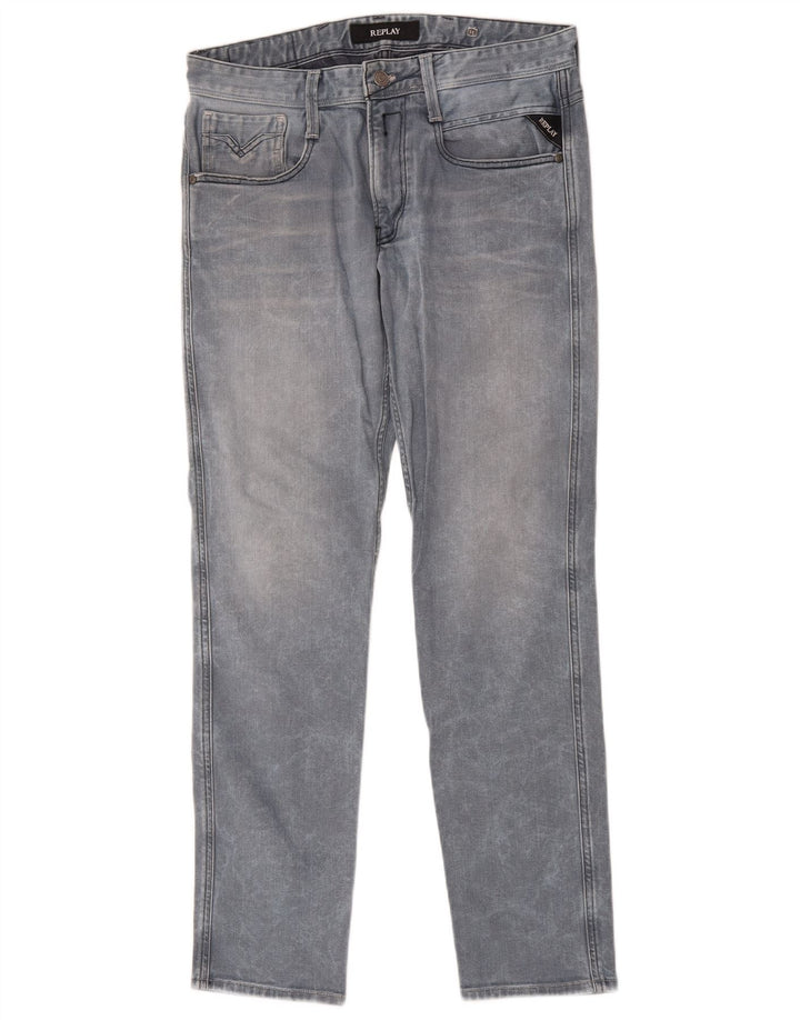 Replay Jeans Slim Masculino W31 L30 Azul Algodão