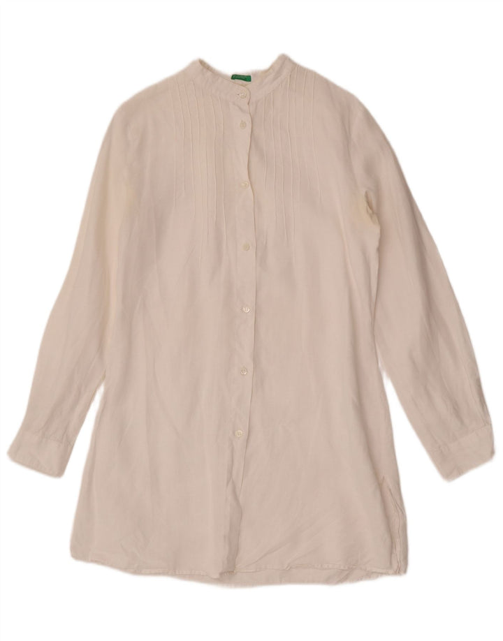 Benetton Womens Shirt Dress UK 10 Small White