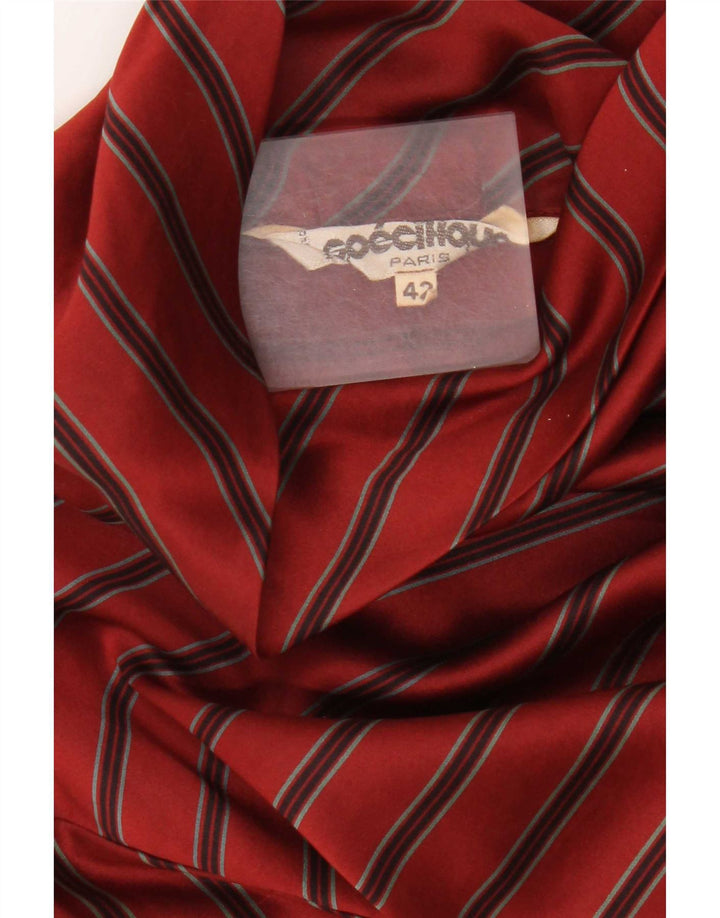 Bluză Vintage pentru femei cu mâneci lungi și gât cu nasturi Top IT 42 Medium Red Dunge