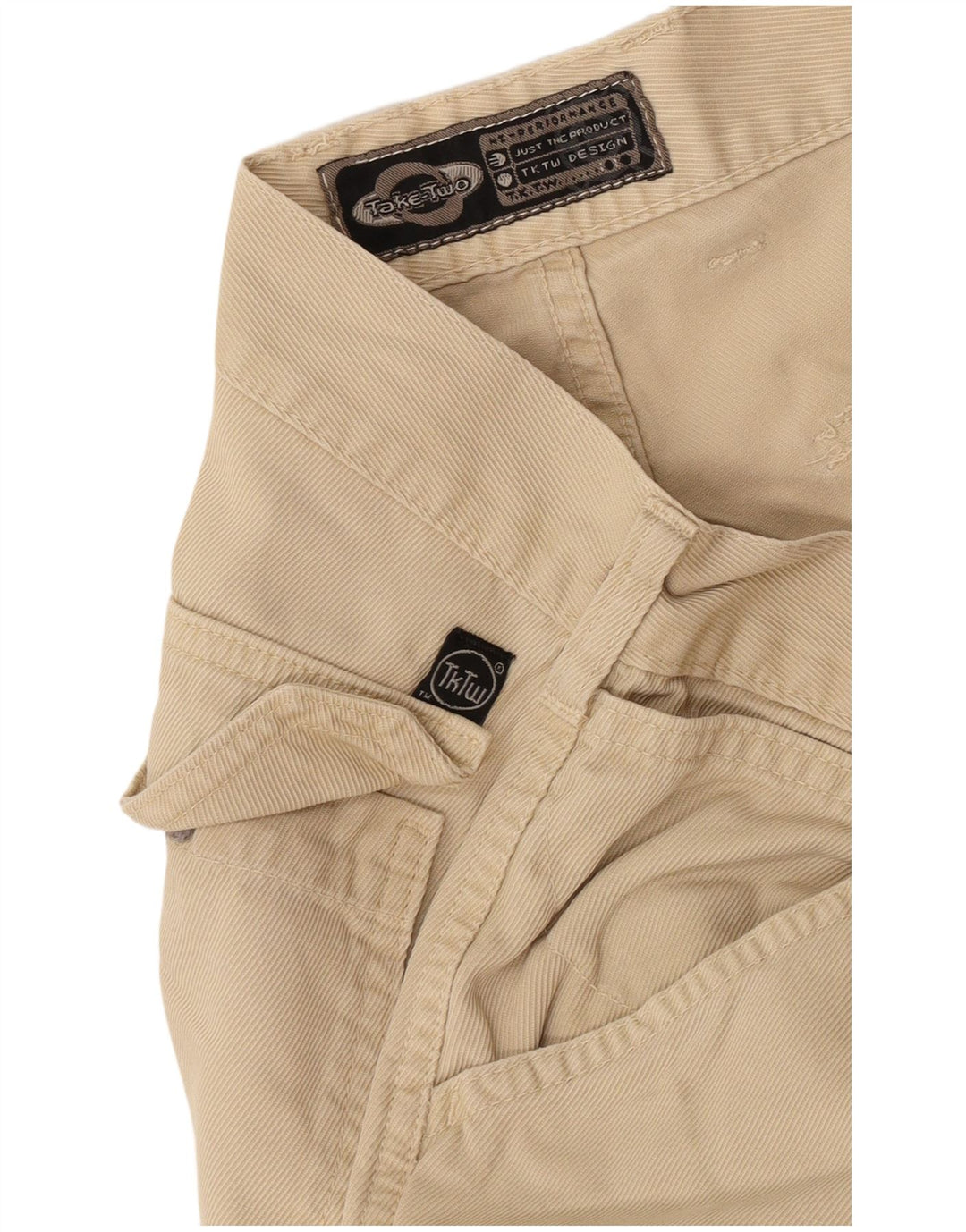 Take Two Mens Straight Cargo Trousers W28 L30 Beige