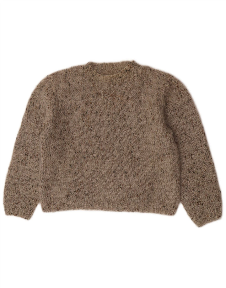Vintage Womens Crew Neck Jumper Sweater UK 14 Medium Grey Flecked