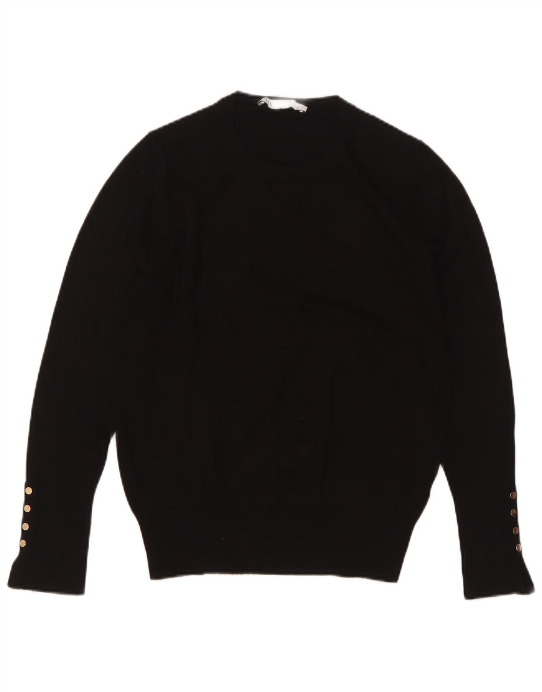 Zara Womens Crew Neck Jumper Sweater UK 12 Medium Black