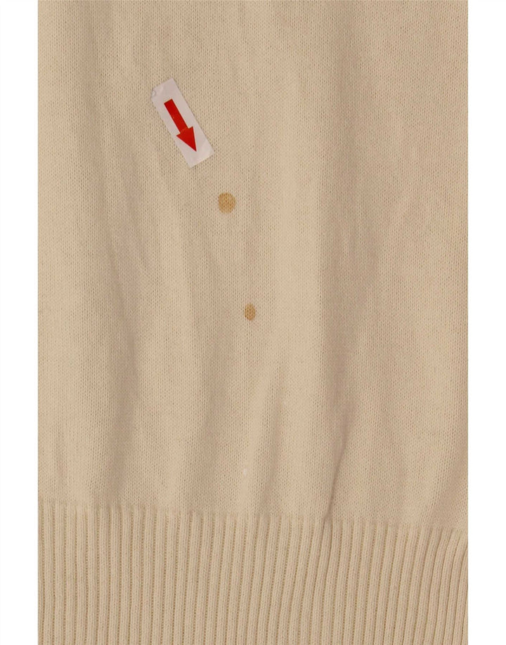 Maglione maglione con scollo a V da donna Levi's UK 12 medio bianco sporco