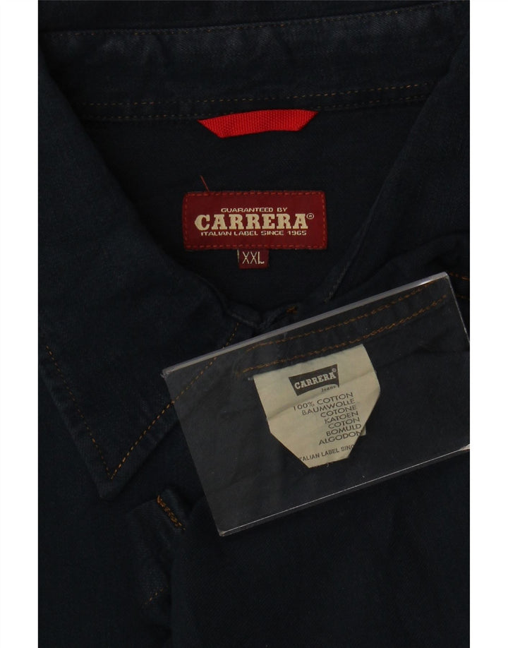 CARRERA Mens Denim Shirt 2XL Navy Blue Cotton
