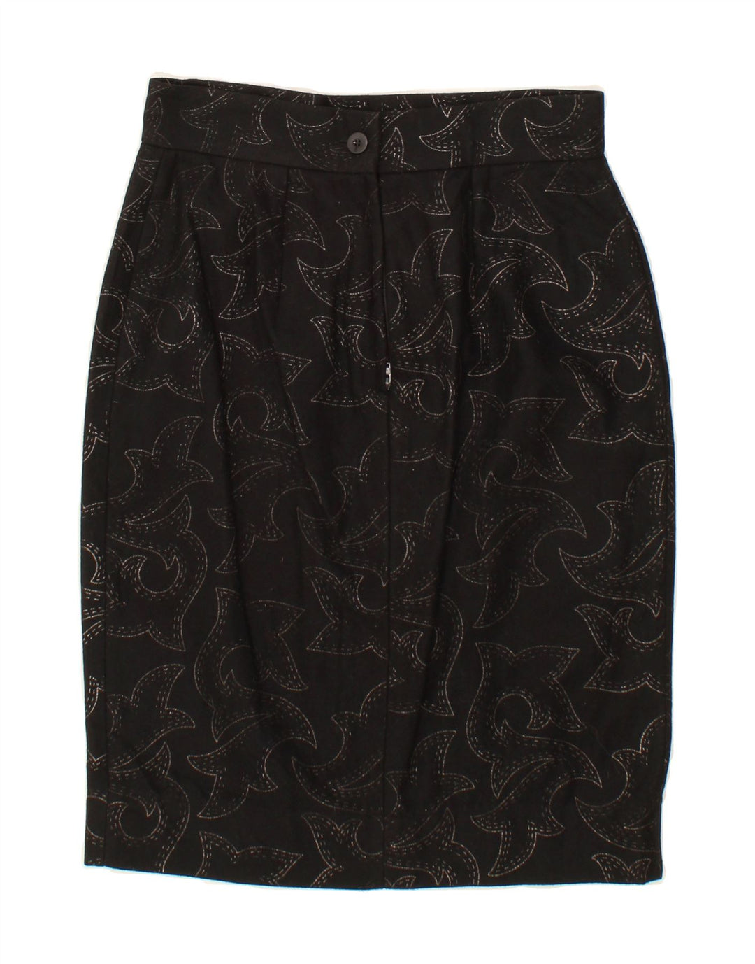 BYBLOS Womens Pencil Skirt IT 42 Medium W28  Black Paisley Vintage Byblos and Second-Hand Byblos from Messina Hembry 