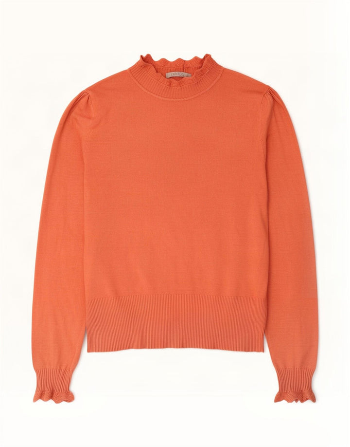 Maglione maglione a collo alto da donna Oasis UK 12 Viscosa arancione medio