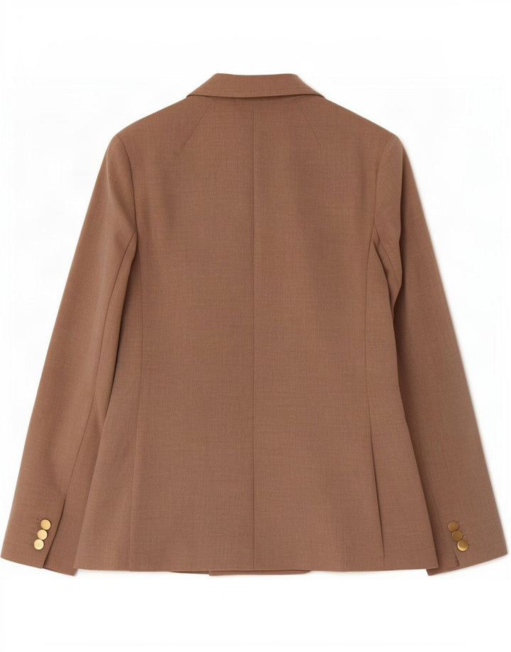 Marks & Spencer Womens Double Breasted Blazer Jacket UK 8 Small Beige
